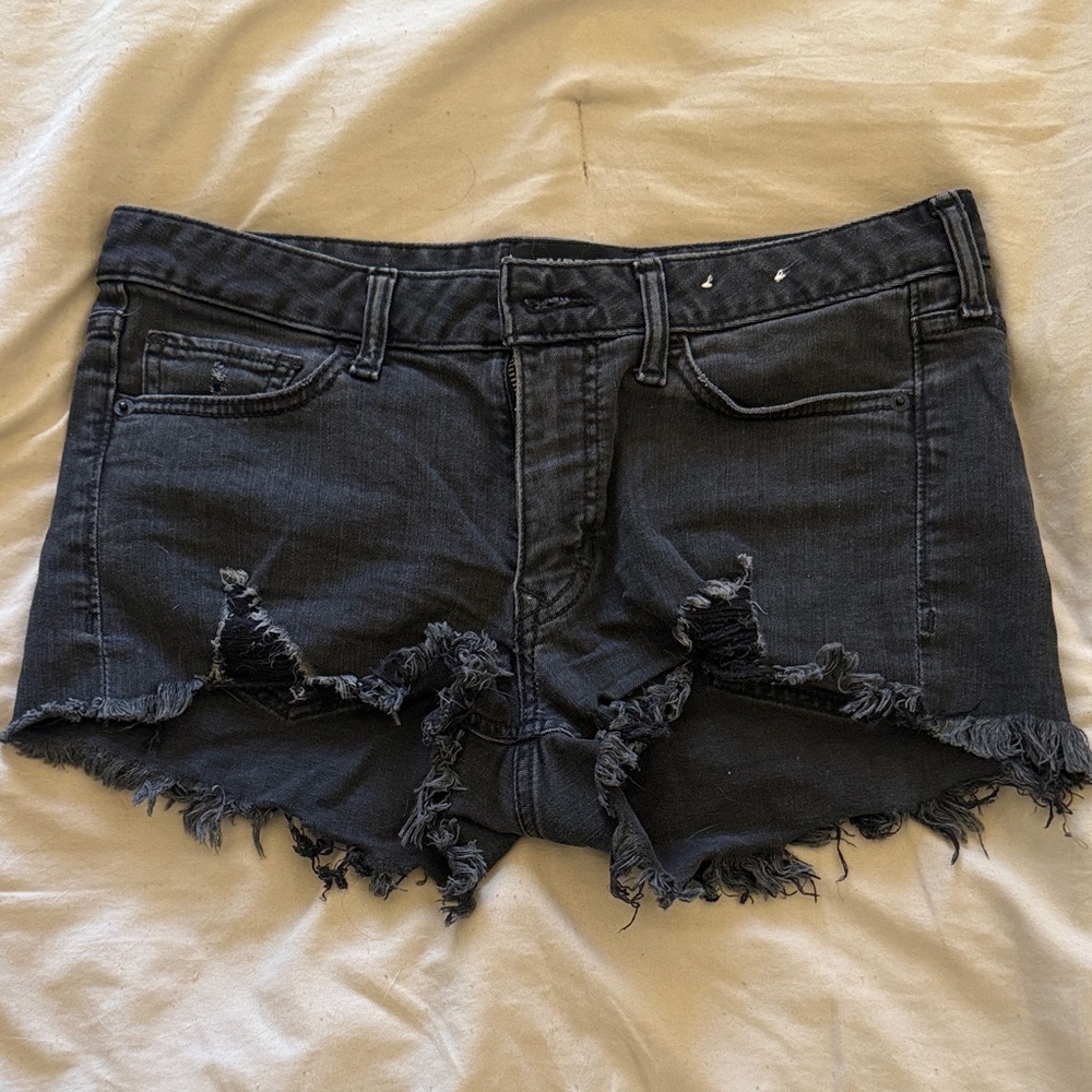 Express Black Distressed Shorts